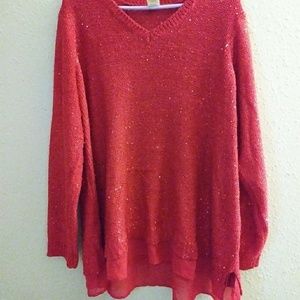 4XL red sequined sweater